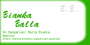 bianka balla business card